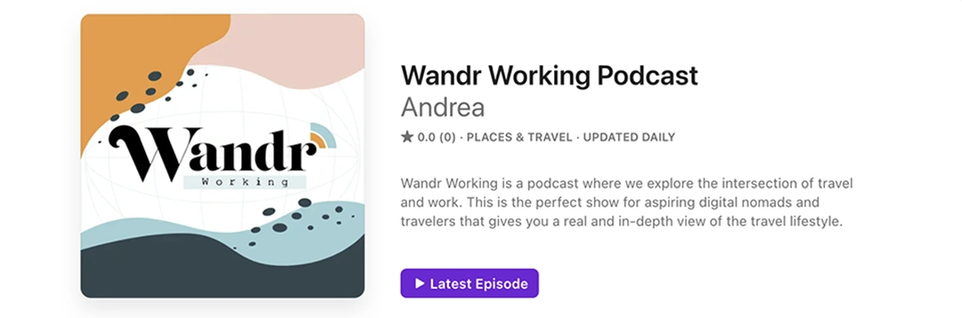 WandrWorking Podcast - Apple Podcast